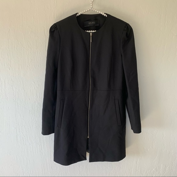 Zara Zip Up Frock Jacket Coat - Picture 3 of 11